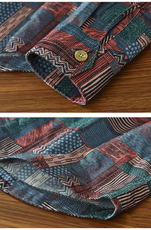Overhemd met patchworkprint
