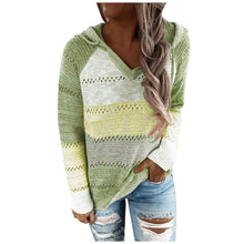 Afbeelding in Gallery-weergave laden, Bluza dzianinowa z kapturem V-Neck

