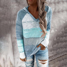 Afbeelding in Gallery-weergave laden, Bluza dzianinowa z kapturem V-Neck
