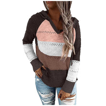 Afbeelding in Gallery-weergave laden, Bluza dzianinowa z kapturem V-Neck
