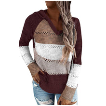 Afbeelding in Gallery-weergave laden, Bluza dzianinowa z kapturem V-Neck
