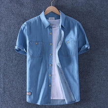 Afbeelding in Gallery-weergave laden, Jimmy denim shirt met korte mouwen
