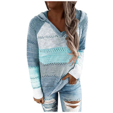 Afbeelding in Gallery-weergave laden, Bluza dzianinowa z kapturem V-Neck
