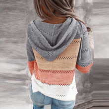 Afbeelding in Gallery-weergave laden, Bluza dzianinowa z kapturem V-Neck
