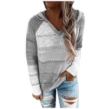 Afbeelding in Gallery-weergave laden, Bluza dzianinowa z kapturem V-Neck
