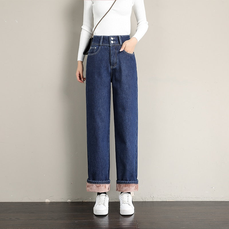 Jeansy wide leg Thermal