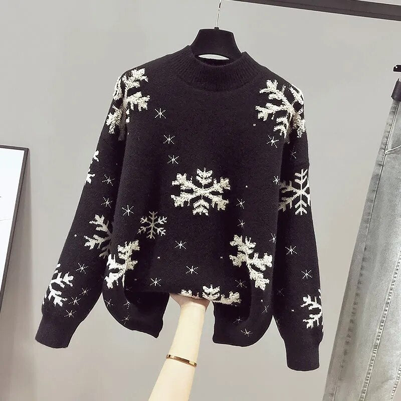 Sweter w śnieżynki Tienes