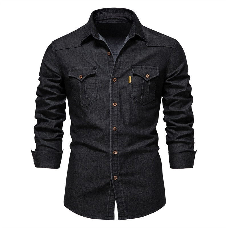 Brado katoenen denim overhemd
