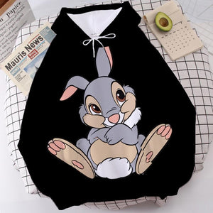 Luźna bluza z nadrukiem Bunny