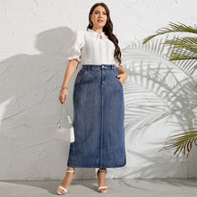 Afbeelding in Gallery-weergave laden, Denim rok plus maat Snap
