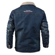 Afbeelding in Gallery-weergave laden, Denim Fleecejack Ribbro
