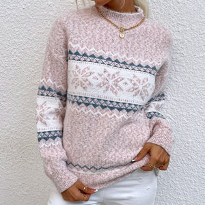 Świąteczny sweter w pastelowych kolorach Oaza